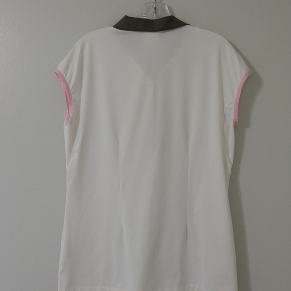 Nike Golf Dri-Fit Sleeveless Polo Top White Large - Picture 3 of 4